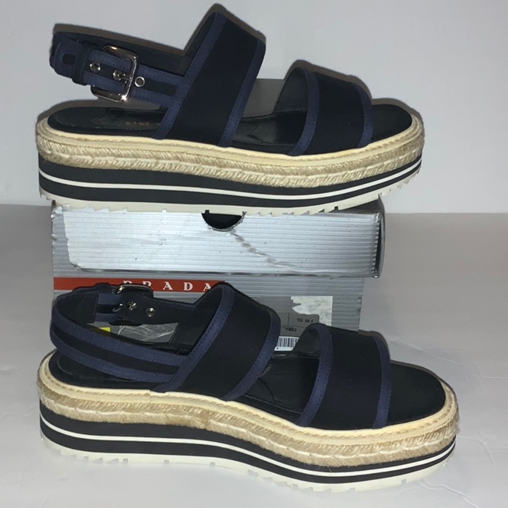 Prada Blue Platform Sandal Sz 7